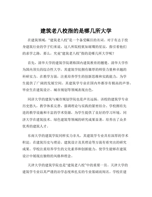 建筑老八校指的是哪几所大学