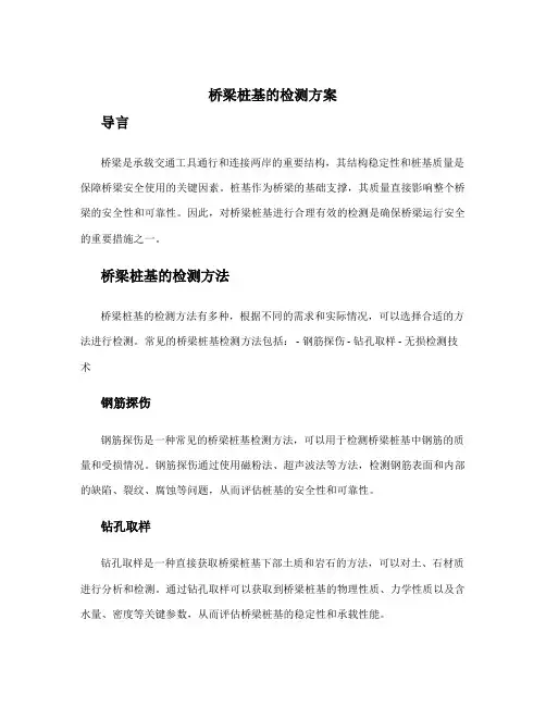 桥梁桩基的检测方案