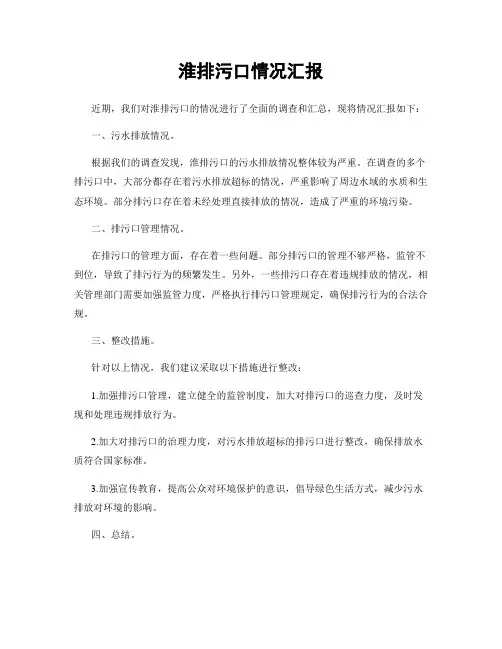 淮排污口情况汇报