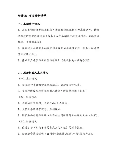 ABS项目审核清单