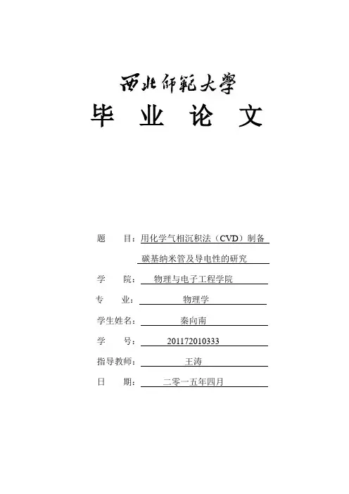 用化学气相沉积法(CVD)制备碳基纳米管及导电性的研究