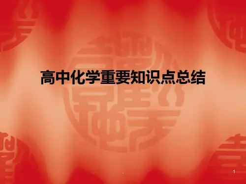 高中化学重要知识点总结PPT课件