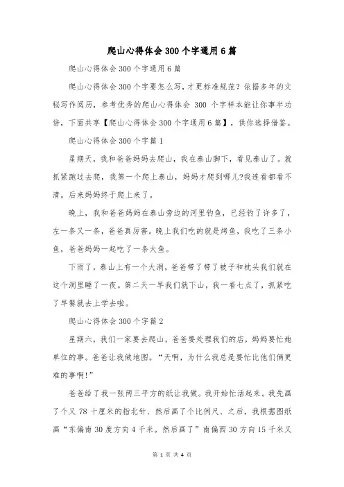 爬山心得体会300个字通用6篇