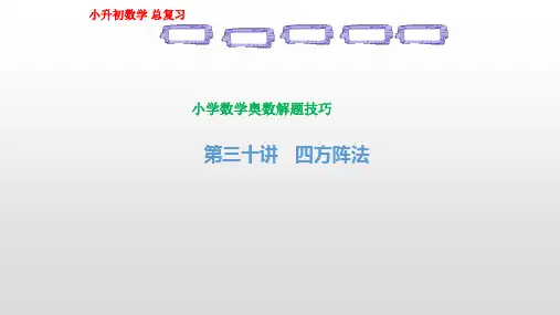 六年级下册数学同步扩展课件-四方阵法(共15张PPT)-全国通用