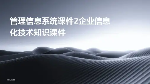 管理信息系统课件2企业信息化技术知识课件-2024鲜版