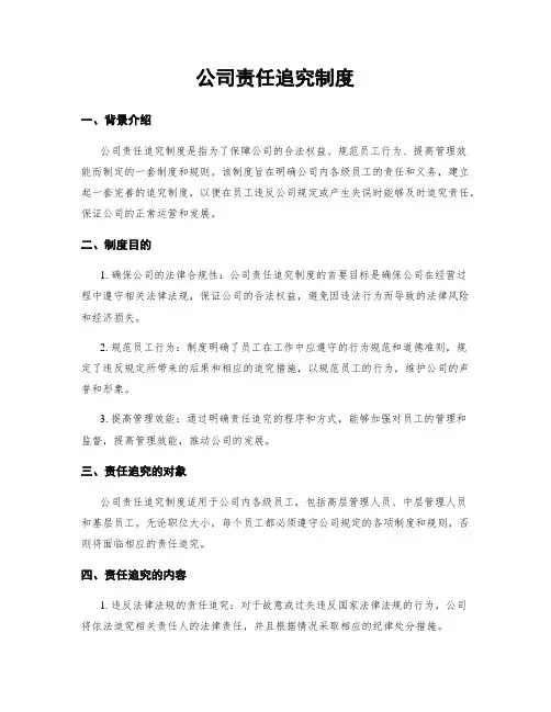 公司责任追究制度