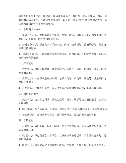 红酒销售的解决方案