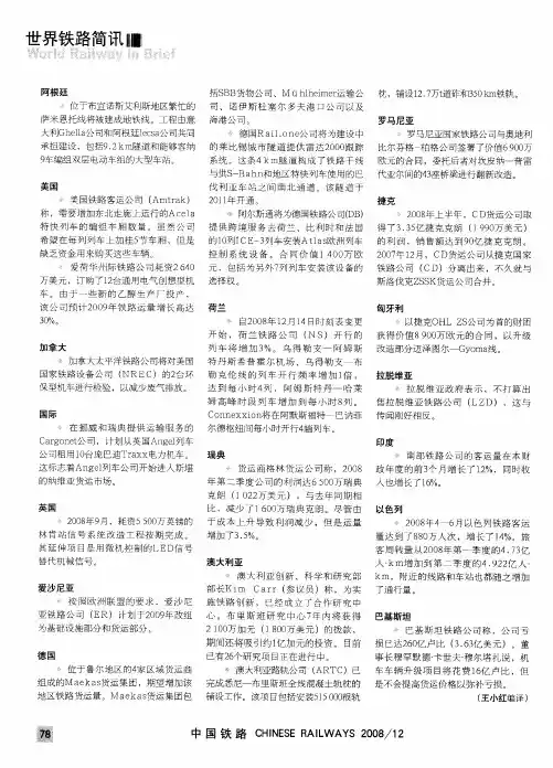 世界铁路简讯