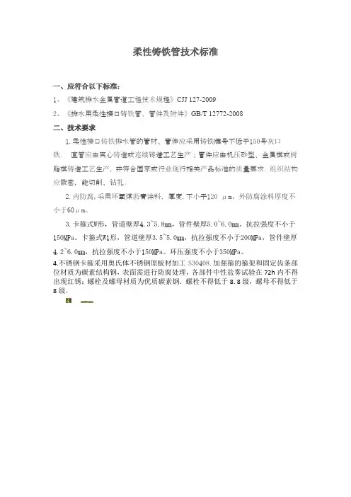 柔性铸铁管道技术标准