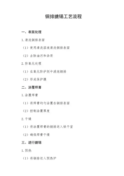 铜排搪锡工艺流程
