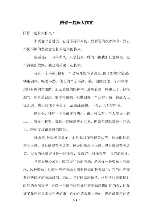 陪你一起长大作文