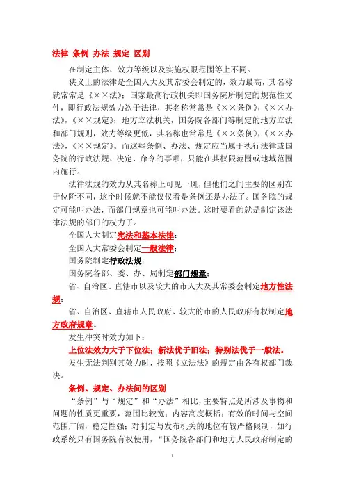 法律-条例-办法-规定-区别