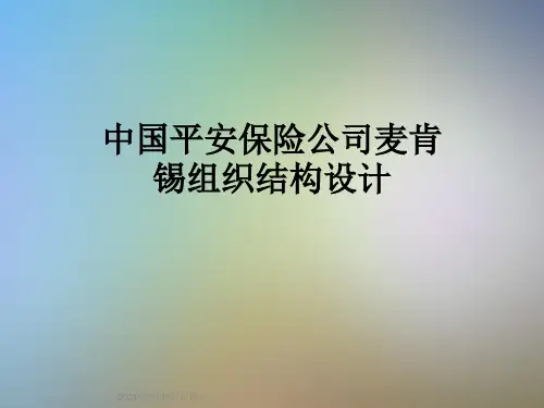 中国平安保险公司麦肯锡组织结构设计