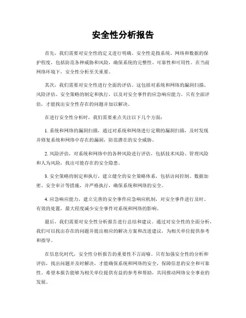 安全性分析报告
