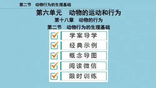 苏教版八年级生物上册课件 ：第6单元第18章 第2节动物行为的生理基础
