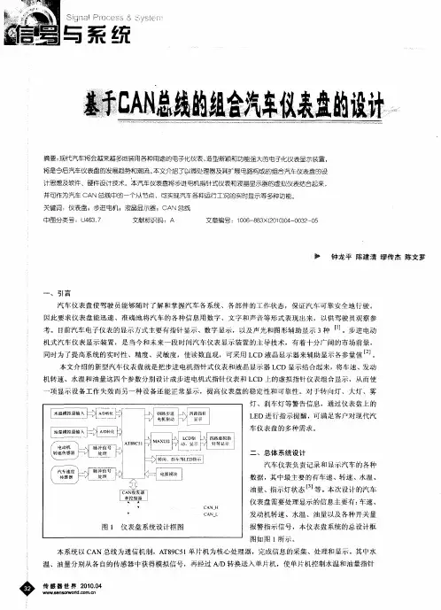 基于CAN总线的组合汽车仪表盘的设计