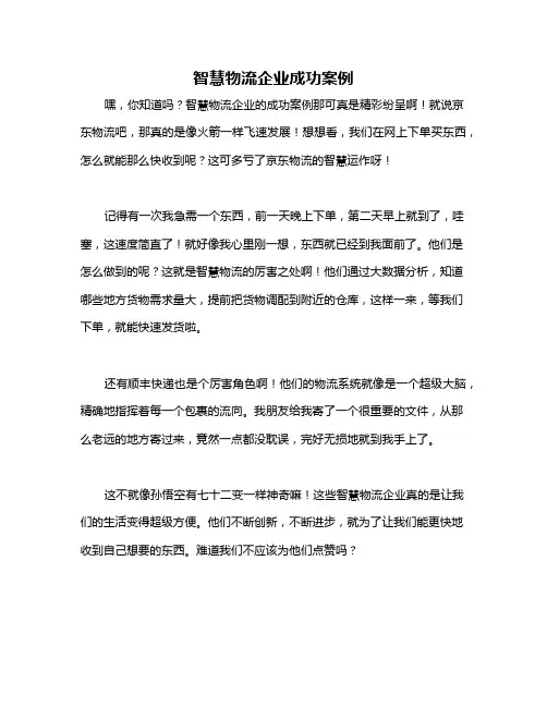智慧物流企业成功案例