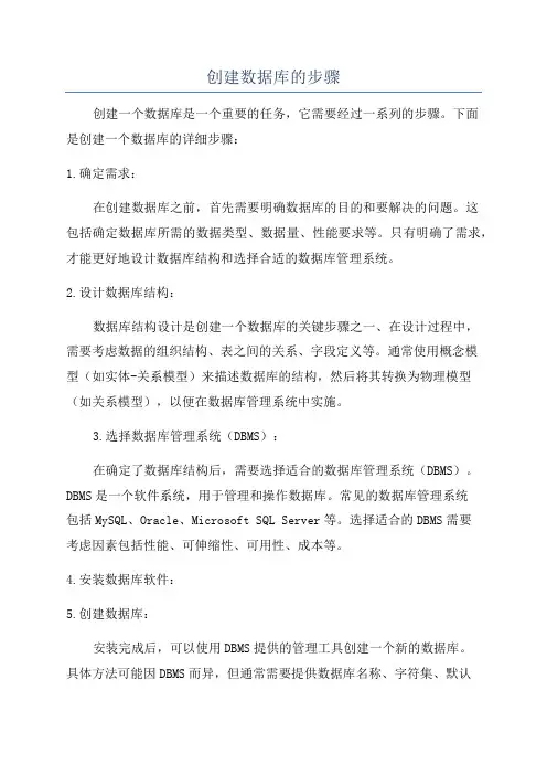 创建数据库的步骤