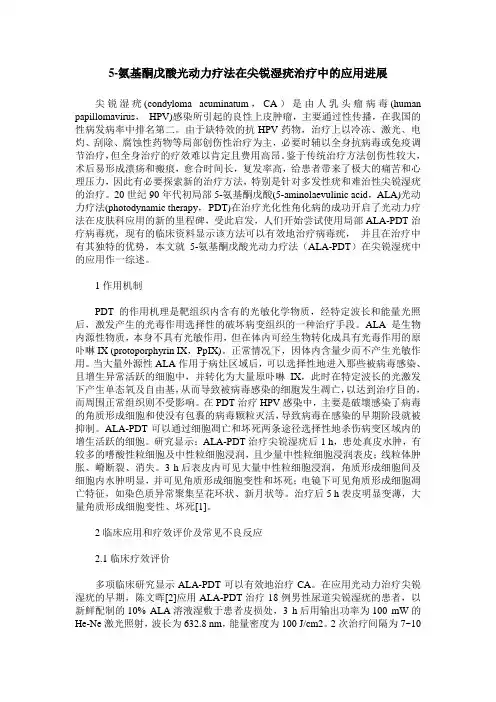 5-氨基酮戊酸光动力疗法在尖锐湿疣治疗中的应用进展