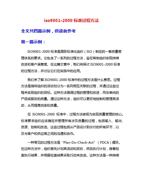 iso9001-2000标准过程方法