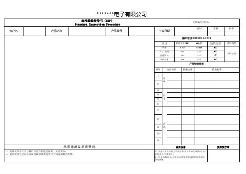 检验指导书模板