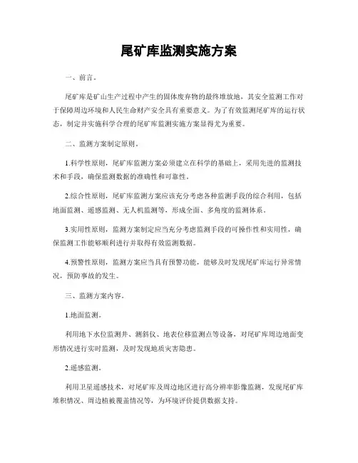 尾矿库监测实施方案