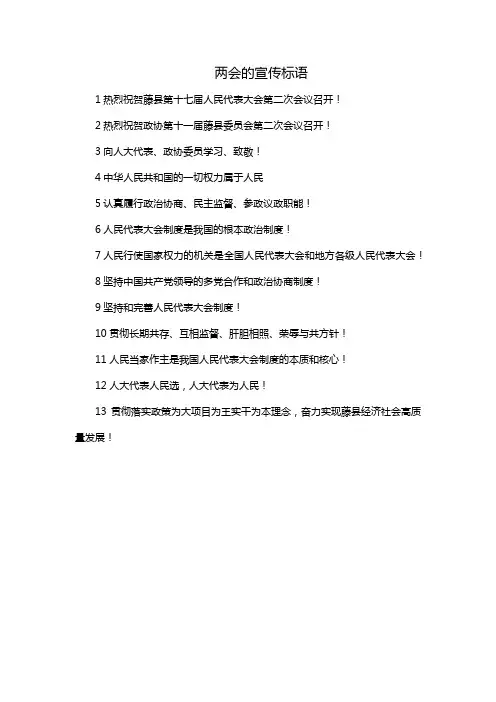 两会的宣传标语