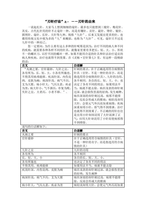 经筋理论的刃针疗法