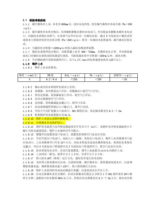 锅炉冷态汽水启动