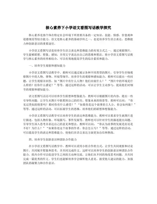 核心素养下小学语文看图写话教学探究
