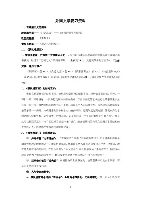 外国文学期末复习资料