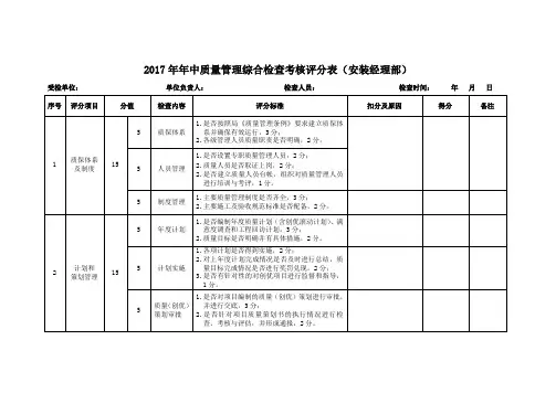 2017年综合检查评分表 (质量-机关)