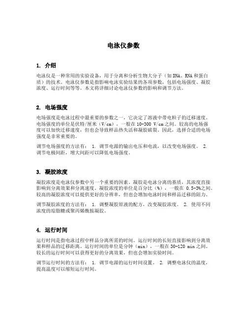 电泳仪参数