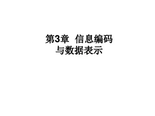 计算机组成原理——第3章2之信息编码及数据表示