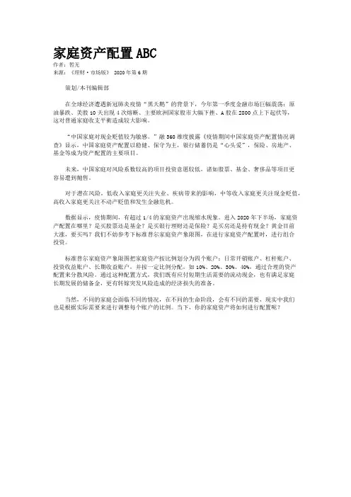 家庭资产配置ABC