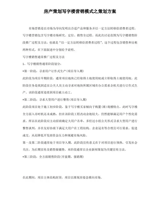 写字楼营销策划方案样本