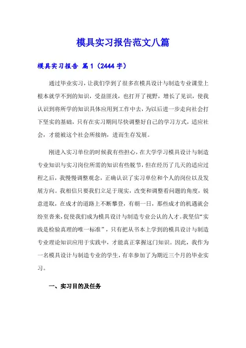 模具实习报告范文八篇