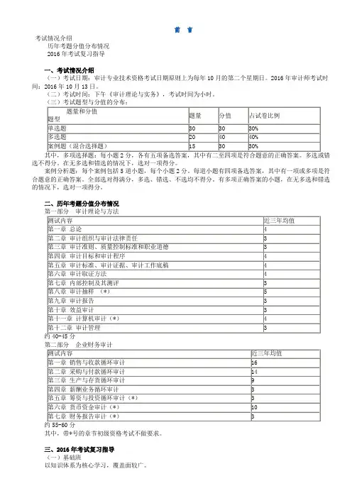 审计理论与实务重点考点