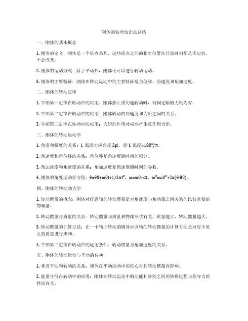 刚体的转动知识点总结