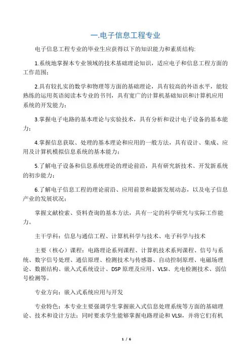 电信专业简介