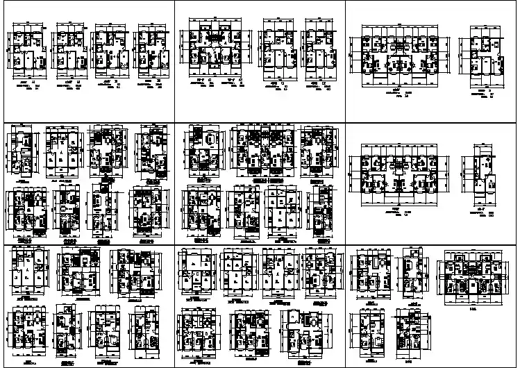 多种户型建筑cad方案图（共9张）