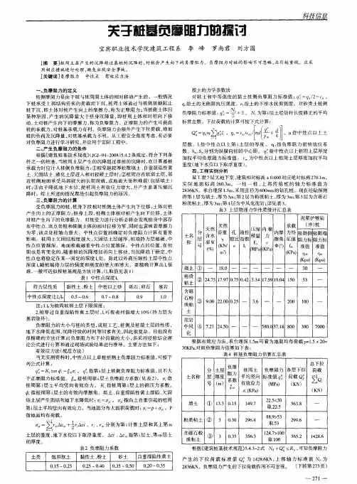 关于桩基负摩阻力的探讨