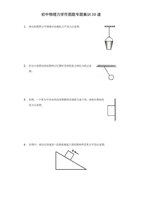 完整版初中物理力学作图题专题集训30道(附答案)