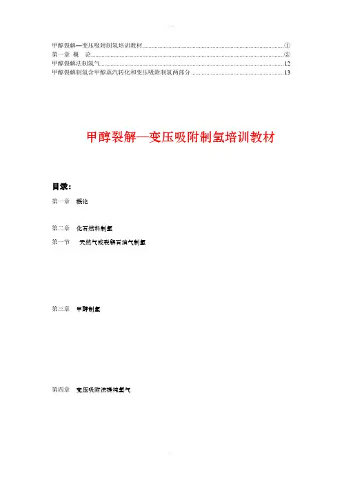 甲醇裂解法制氢气规程、教材(8)