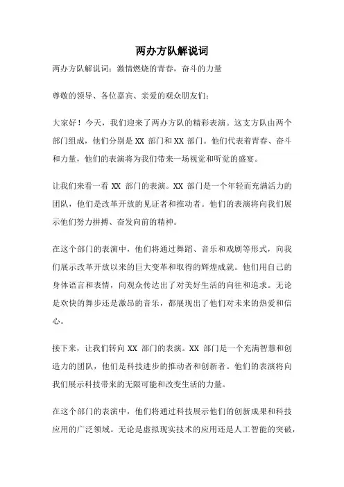 两办方队解说词
