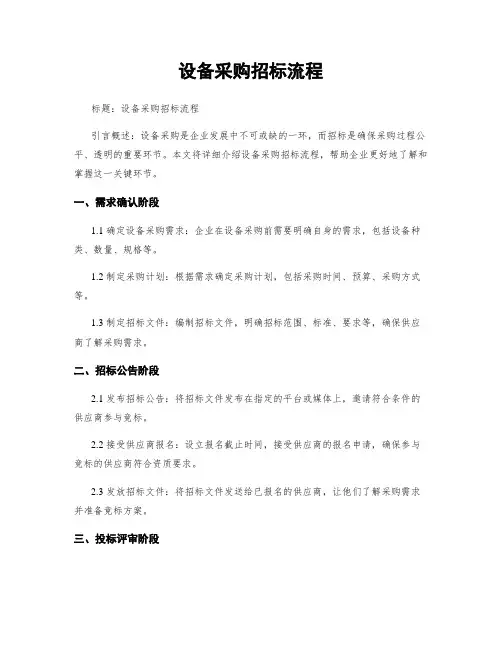 设备采购招标流程