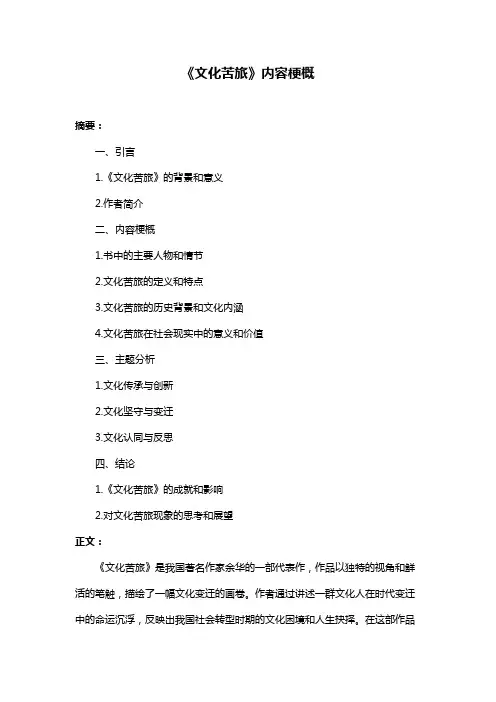《文化苦旅》内容梗概