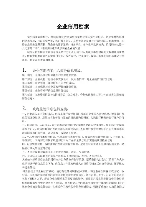 企业信用档案