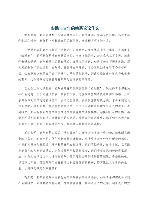 实践与青年的关系议论作文