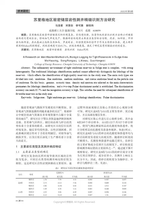 苏里格地区致密储层岩性测井精细识别方法研究